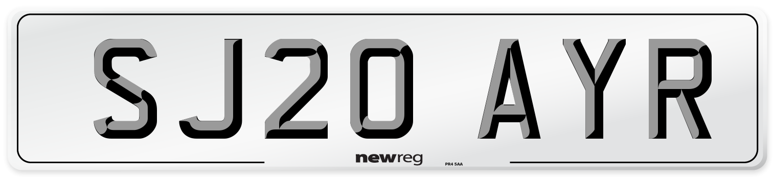 SJ20 AYR Number Plate from New Reg